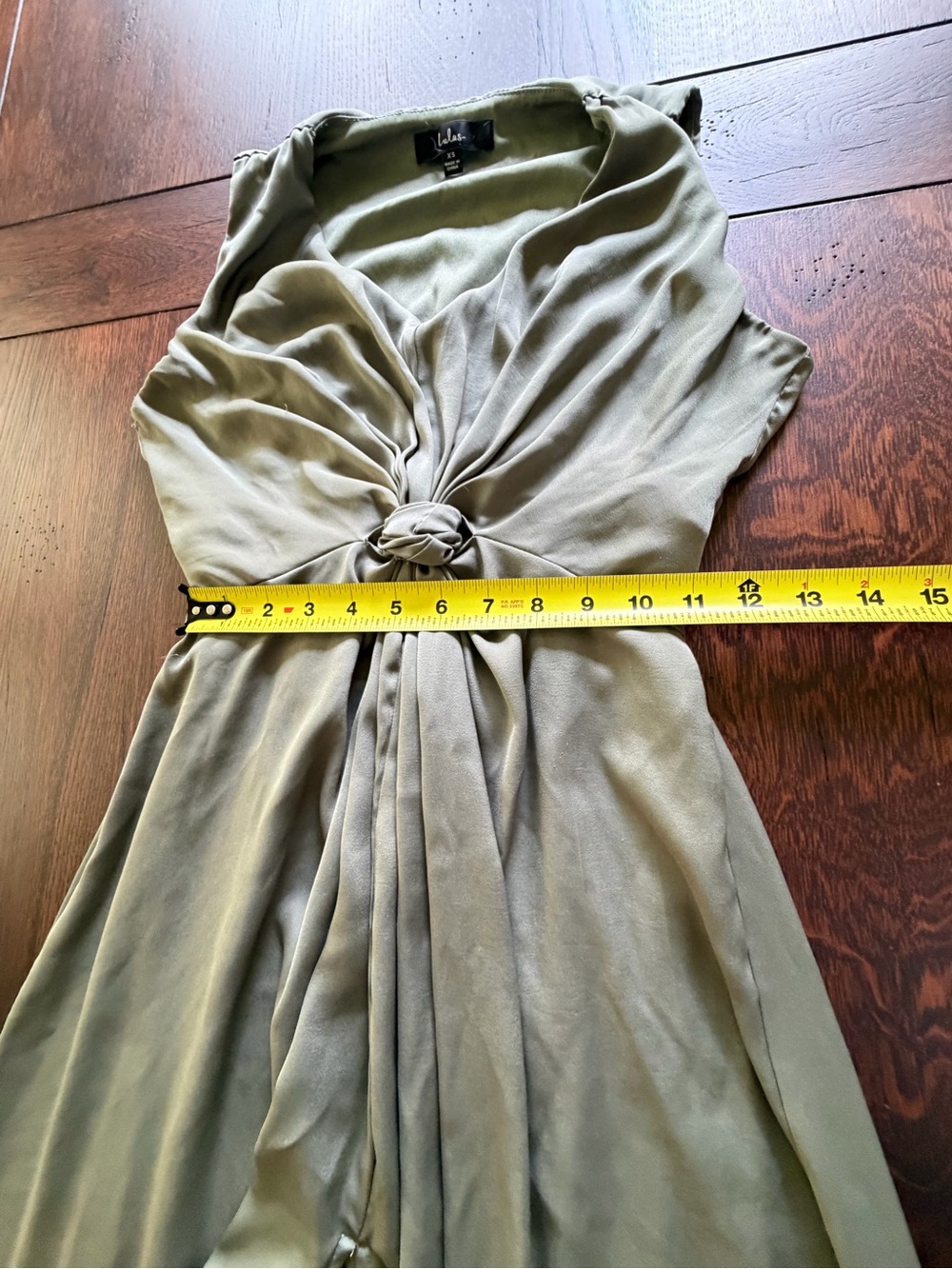 Lulu's Olive Green Twist-Front V-Neck Maxi Dress - Picture 7 of 8